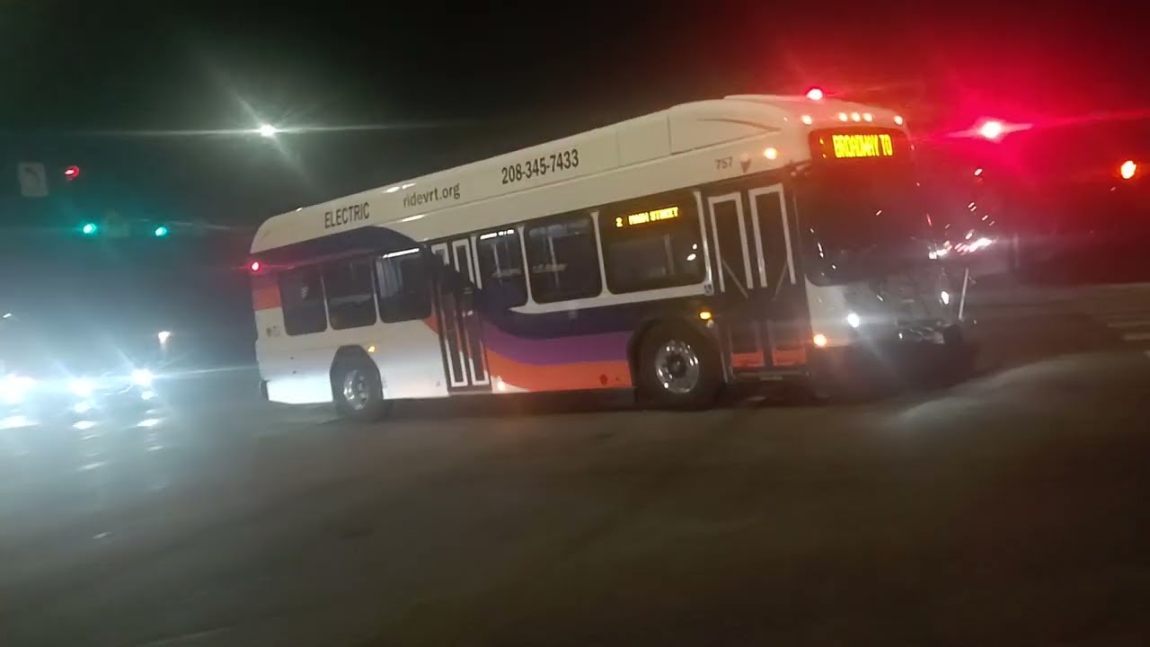 Boise valley ride electric Gillig low floor city bus # 757 short ride along 