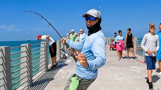 Combat Fishing with Pier MONSTERS!!! (Fort Desoto Tampa Florida)
