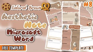 Aesthetic Note Microsoft Word 🍪Natural Brown🥨 | Free Template #8 screenshot 5