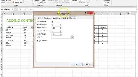 Scroll Bars  -- Microsoft Excel