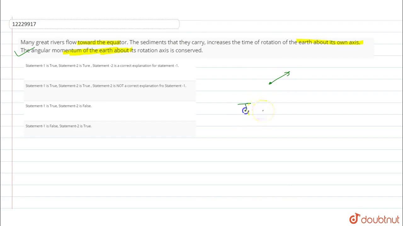 Many great rivers flow toward the equator. The sediments that they