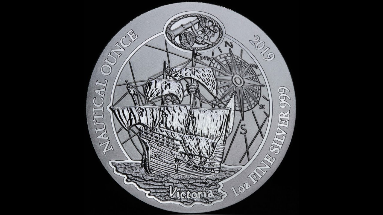 Серебряная монета 1 унция Корабль Виктория 2019 (1oz silver coin Rwanda Nautical Victoria)