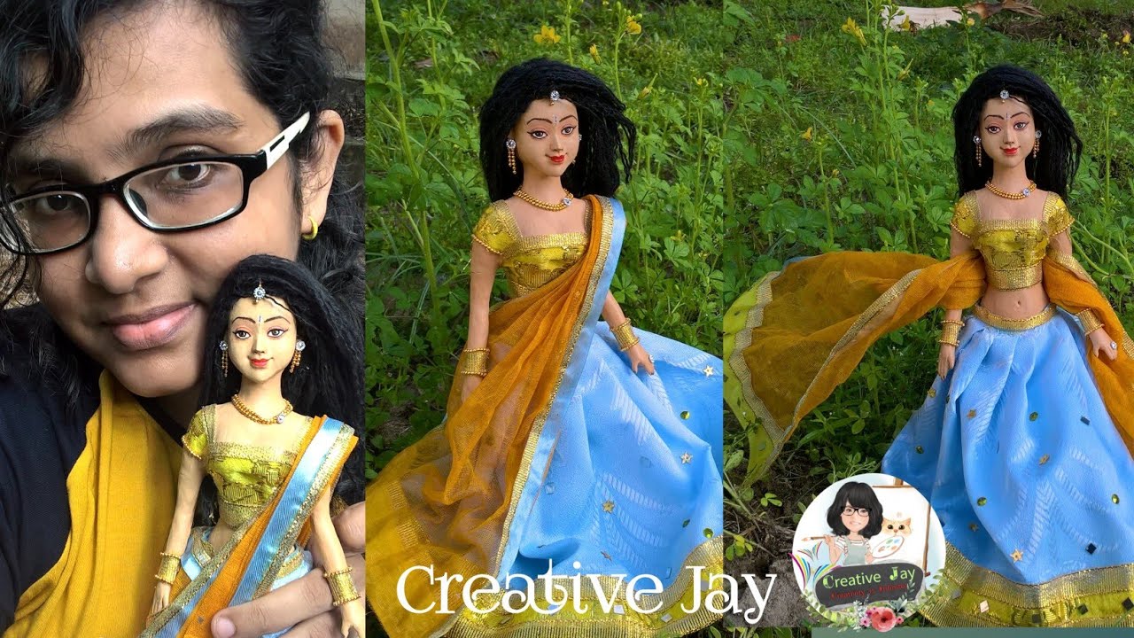 DIY: Doll wearing lehenga with plastic bottle|Creative Jay|Best out of Waste|lehenga doll|sculpture