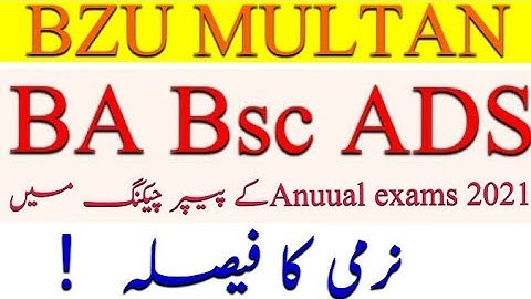 BA Bsc ADS BZU Papers checking pattern 2022