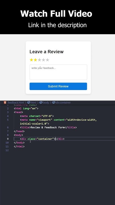 Feedback Form in html and css | Create a Responsive Feedback Form - YouTube