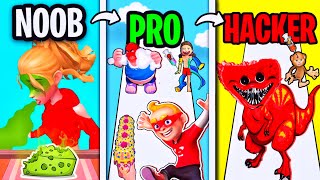 Dino bash, yes or no, merge animals 3d, scary neighbour and coffee stack android gameplay noob, pro screenshot 5