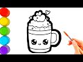 HOW TO DRAW A CUTE DRINK / SMOOTHIE Drawing for beginners, step by step tutorial