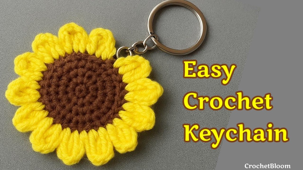 Crochet Sunflower Keychain 🌻 | Easy & Cute Crochet Keychain for Beginners