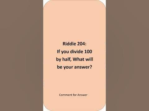 If you divide 100 by half, What will be your answer? - YouTube