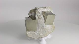 Pyrite Cubes on Matrix