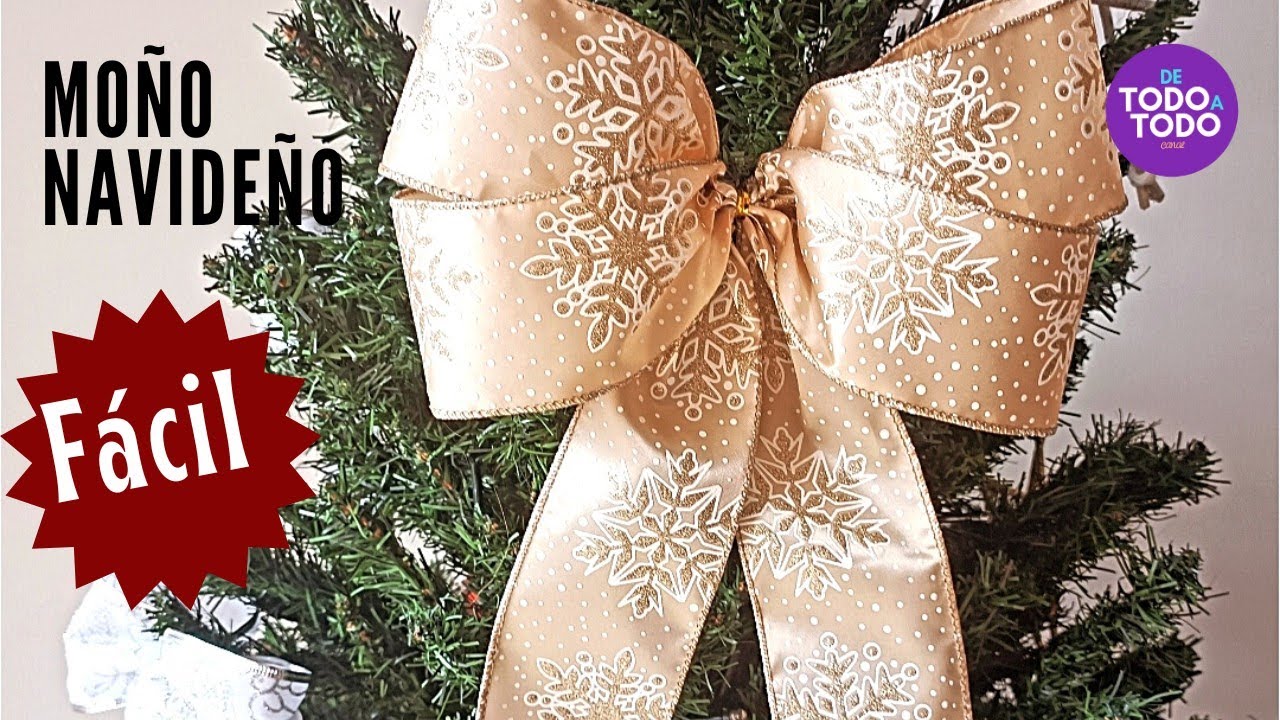 🎄DIY Moño NAVIDEÑO fácil y sencillo paso a paso. 🎄Easy Christmas Bows ...