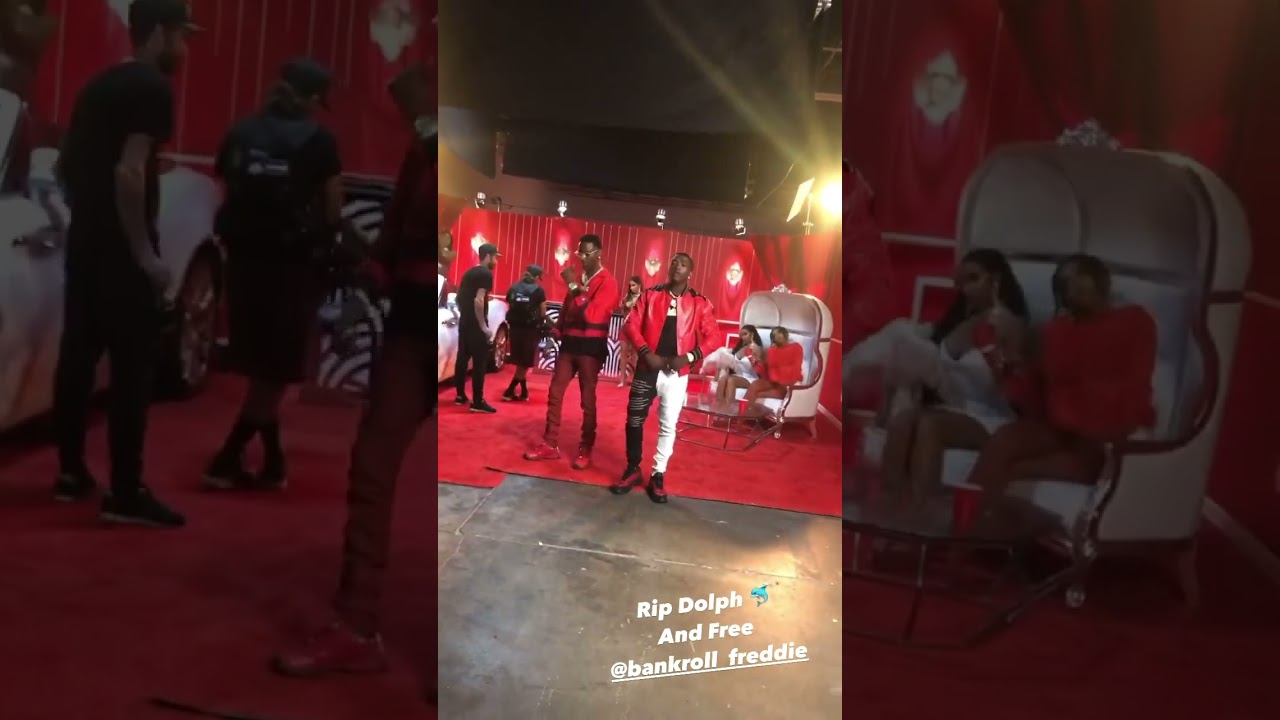 Young Dolph 🐬and Bankroll Freddie Drip like this remix behind the scenes 