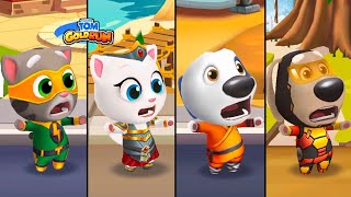 Talking Tom Gold Run || Super Tom vs Valkyrie Angela vs Kung Fu Hank vs Iron Ben || Android Gameplay screenshot 5