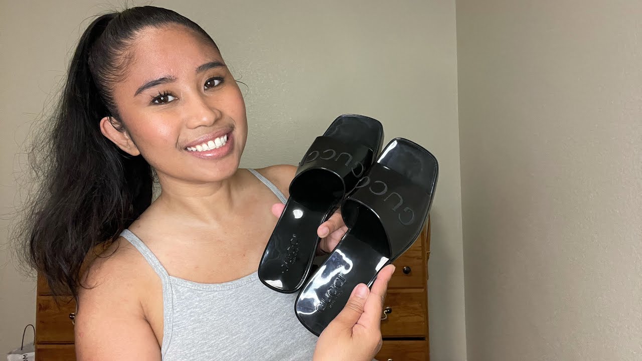 Gucci Rubber Sandals Unboxing 2021 YouTube