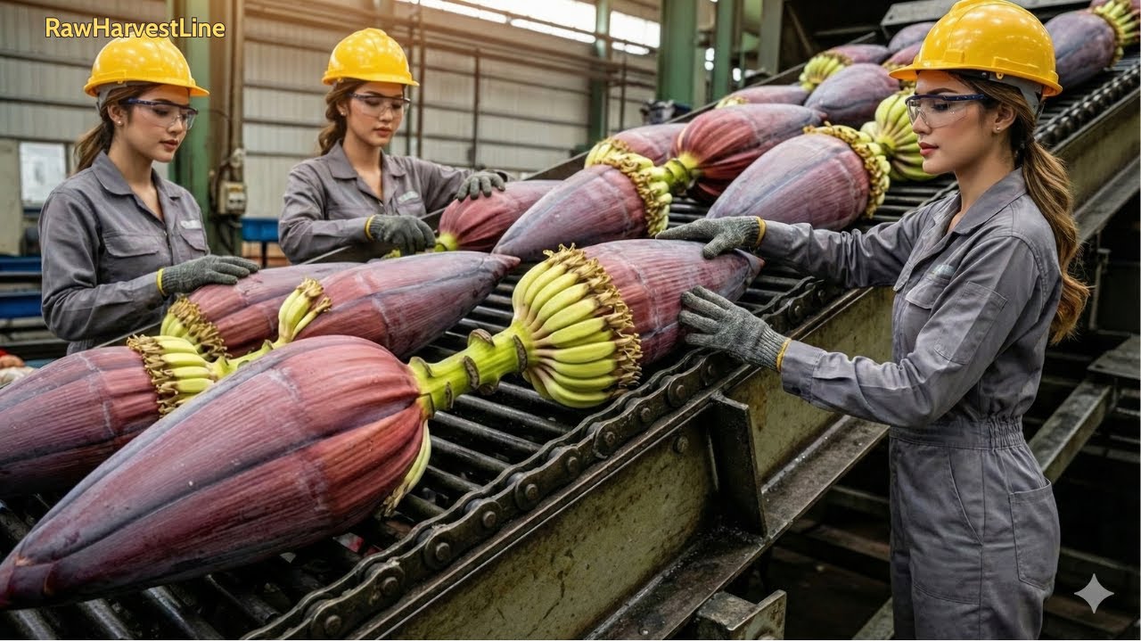 From Banana Blossom to Food: Inside a Harsh, Old-Style Factory Process | Production Process