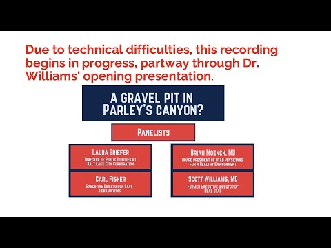 LWV Salt Lake General Meeting: A Gravel Pit in Parley's Canyon