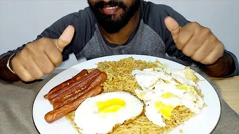 ASMR | Spicy Noodles|Eggs|Sausage|Mukbang Eating Show