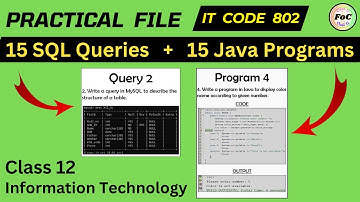 IT Practical FILE Class 12 | Java Programs & MySQL Queries Information Technology Code 802 CBSE Exam