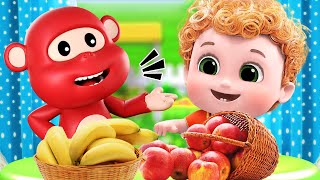 Apples and Bananas for bobo | Blue Fish Nursery Rhymes and Kids Songs | 4K baby songs | Blue Fish