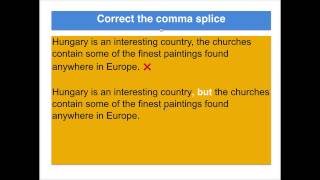 Sentences - Common mistakes - Run on and Comma splices