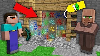 Minecraft NOOB vs PRO: WHY VILLAGER SELL TREASURE MINE NOOB FOR 1$? Challenge 100% trolling