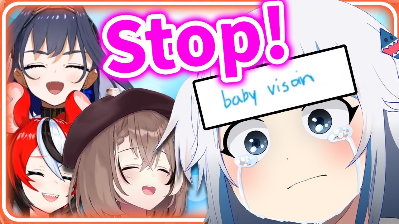 Gura  doesn't know How to Spell "Vision" 【HololiveEN】