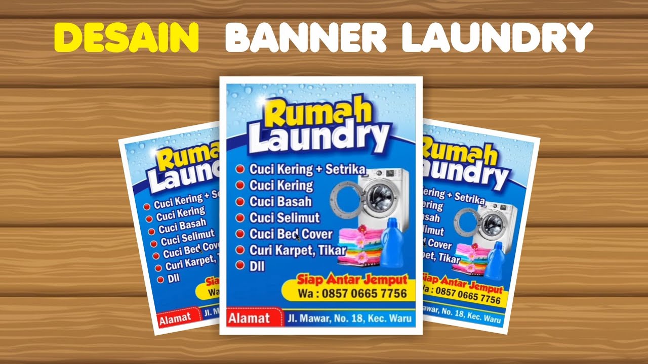  Belajar Desain CorelDraw  Cara Membuat Banner Laundry YouTube