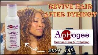 Reviving Damaged and Dyed Curly Hair using APHOGEE 2 step protein treatment &amp; Keratin Recontructor!