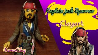 sculpting Captian Jack Sparrow clay art | pirates of the caribbean  كابتن جاك سبارو بالصلصال