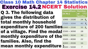 Class 10 chapter 14 Statistics  Ex 14.2 Q 3 | Mathematics NCERT Solution | CBSE | Statistics |
