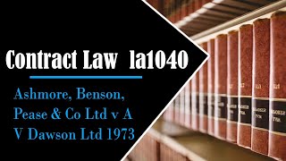 Ashmore, Benson Pease & Co Ltd V Av Dawson Ltd 1973