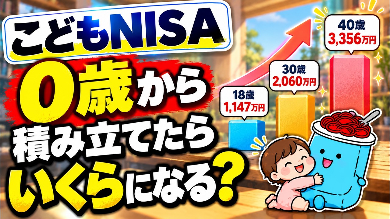 【こどもNISA】0歳からオルカンを積み立てたら、40歳でいくらになるか計算してみた。