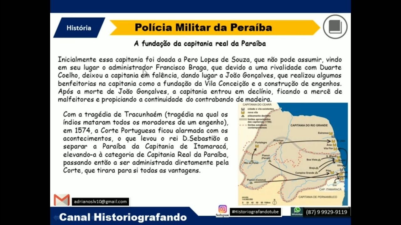 Concurso PM PB - Tiro final em História da Paraíba e Geografia da Paraíba