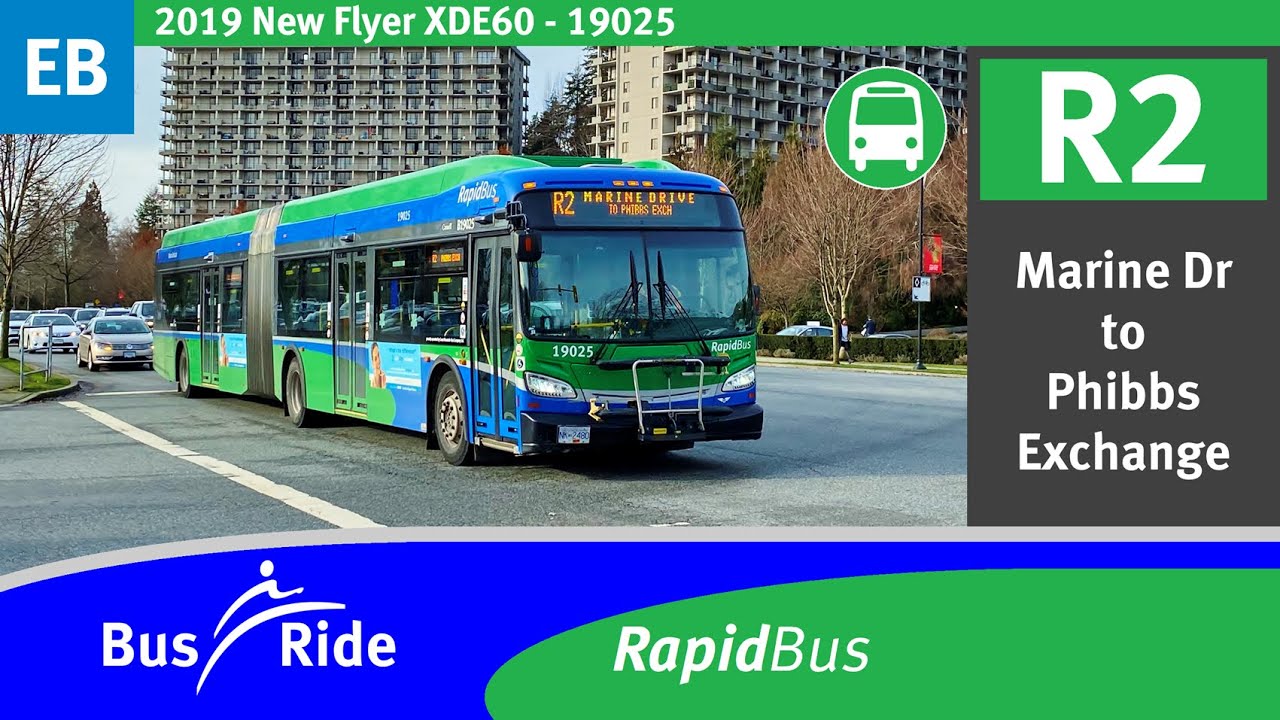 R2 Marine Dr to Phibbs Exchange RapidBus | TransLink CMBC 2019 New Flyer XDE60 - 19025