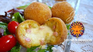 Bolitas de Papa con Queso y Jamón