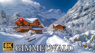 Gimmelwald 🇨🇭❄️A Snowy Winter FairyTale Alpine Village in Switzerland 8K❄️