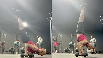 Unreal Handstand Pushups on Dumbbells || WooGlobe