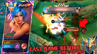 KARINA IN HARD GAME BEFORE MYTHICAL HONOR (EARLY SEASON)😱🔥  TOP 1 GLOBAL KARINA