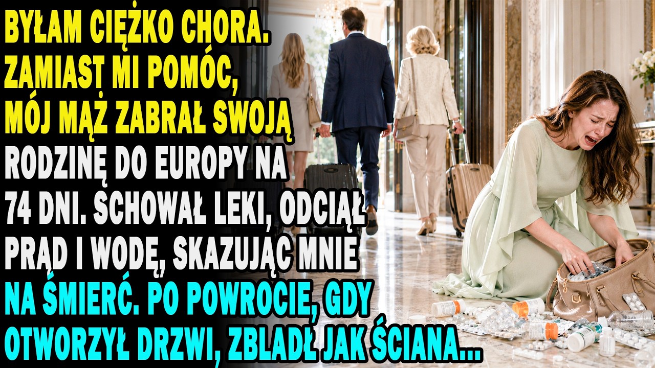 Leżałam w łóżku, ledwo oddychając, gdy mój mąż wyrzucił moje ratujące życie leki do kosza na śmieci. Potem wyłączył prąd, zakręcił wodę i zmienił kod do drzwi. „Byłoby lepiej, gdybyś szybko...