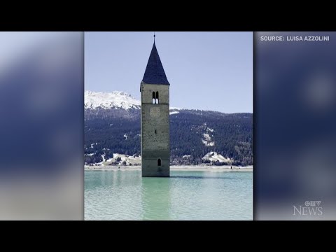 Flooded Italian village visible for first time in decades