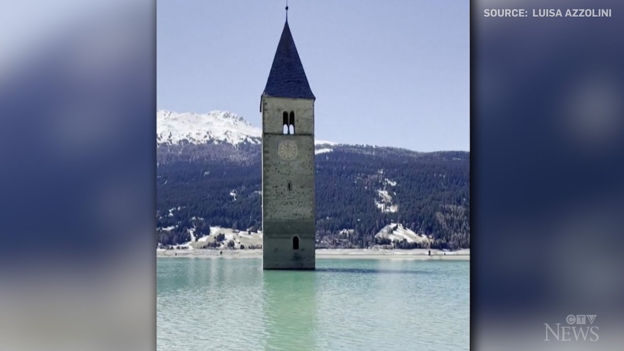Flooded Italian village visible for first time in decades