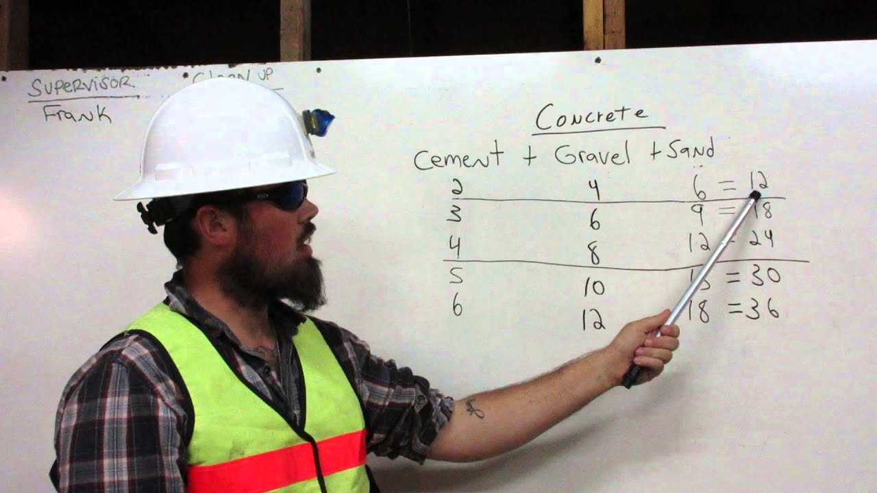how to mix concrete, construction math - YouTube