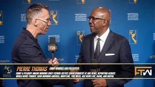 Todd interviews ABC News Correspondent Pierre Thomas at the 46th Annual News and Doc Emmys in NYC