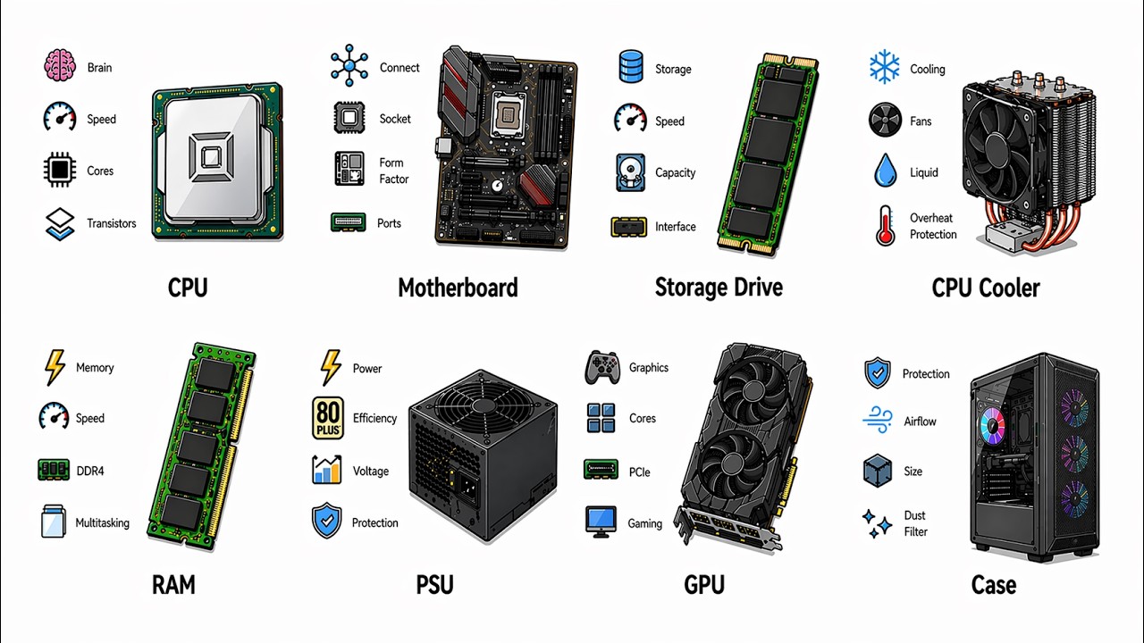 Pc Composition EVERY PC Component Explained in 5 Minutes! - YouTube