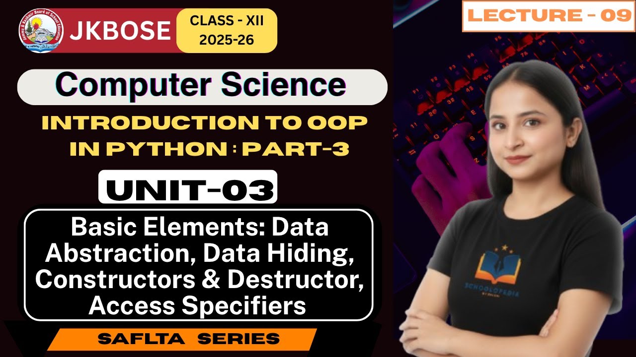 Lecture 9 | Unit-3: Oops in Python (Part-3) |  JKBOSE Class 12 Computer Science