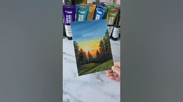 Easy way to paint a sunset scenery / acrylic painting ideas