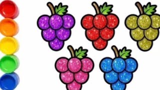 🍇Grapes drawing, colouring for kids and Toddlers|