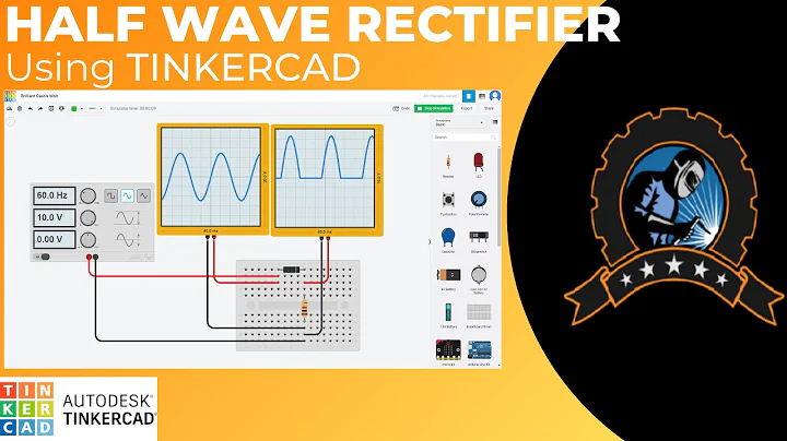"To Study the HALF WAVE RECTIFIER circuit" using TINKERCAD