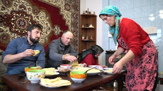 Life in Winter DAGESTAN Village. Last embroidery masters. Russia