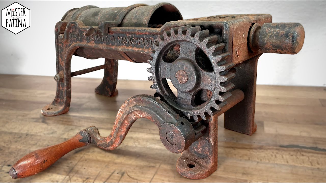 100 Years Underground! Rusty Antique MEAT GRINDER Restoration